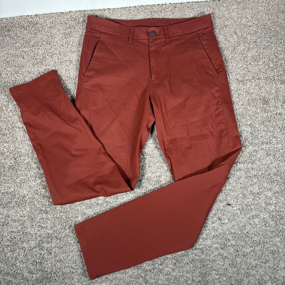 Lululemon‎ Commission Slim Fit Pant 31 (Fits 32) Rust Red Warpstreme Chino Mens